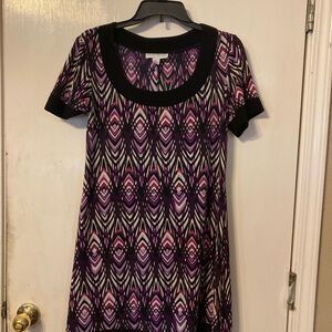 Ronni Nicole Purple and Pink Patterned Short sleeve Dress Size 8